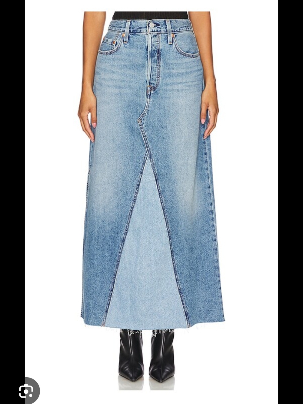 Vintage LEVIS Denim Maxi Skirt - Light Blue, 27